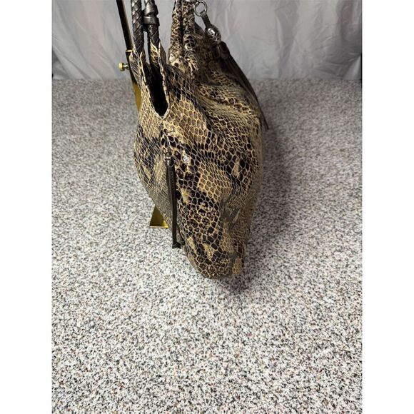 Brighton Femme Fatal Nolita Python Snake Print Hobo Bag Tassel Accent - Picture 5 of 10